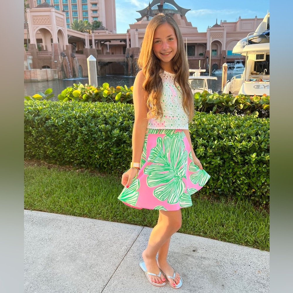 Lilly pulitzer girl size 14 Gabriella 2 piece skirt set